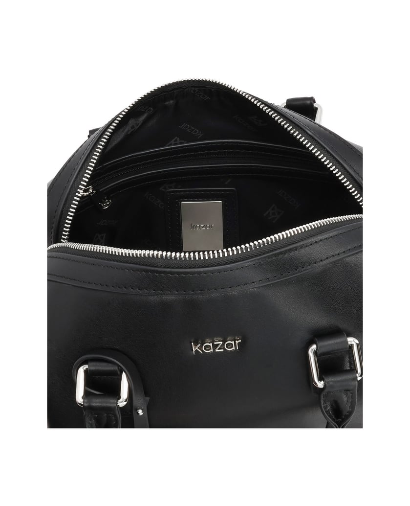 Kazar-Zylindrische-schwarze-Lederhandtasche-schwarz