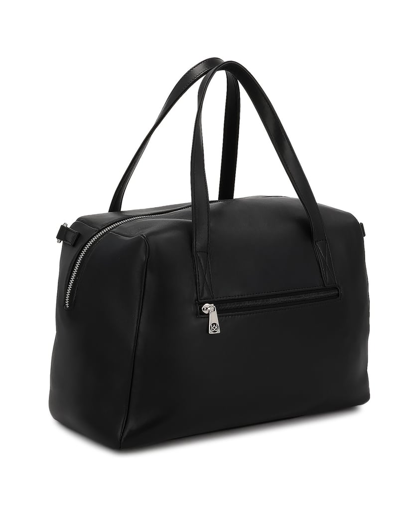 Kazar-Lederhandtasche-mit-Griffen-und-Riemen-schwarz