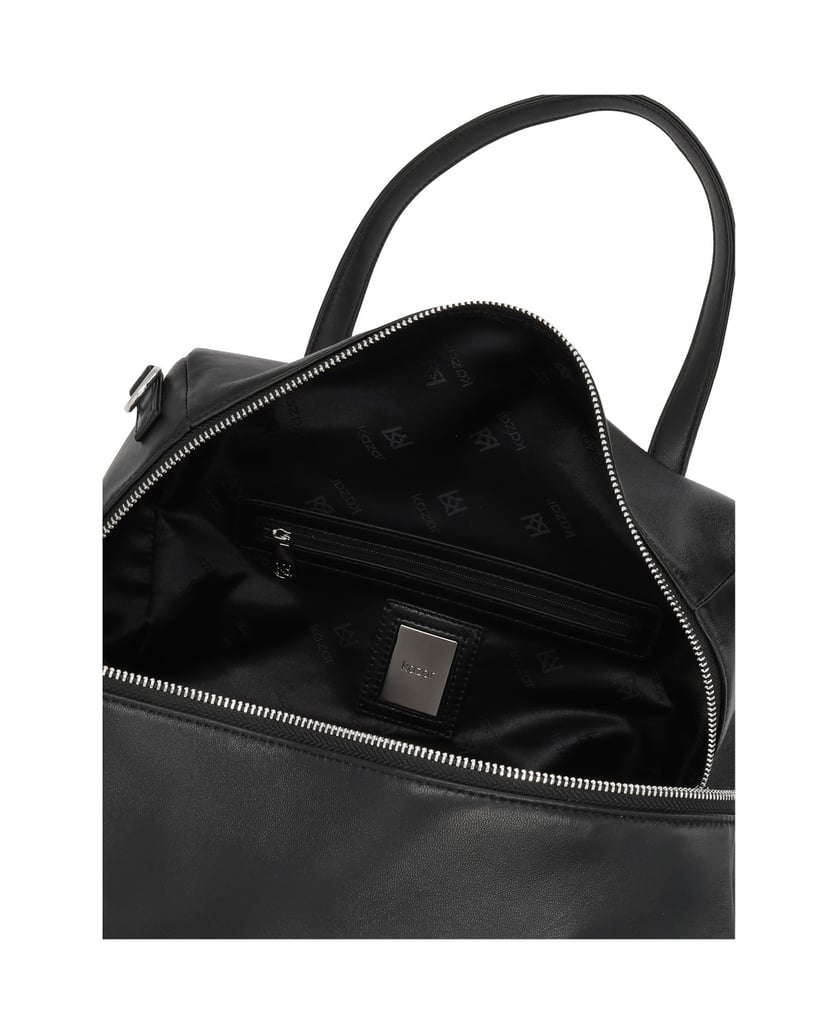 Kazar-Lederhandtasche-mit-Griffen-und-Riemen-schwarz