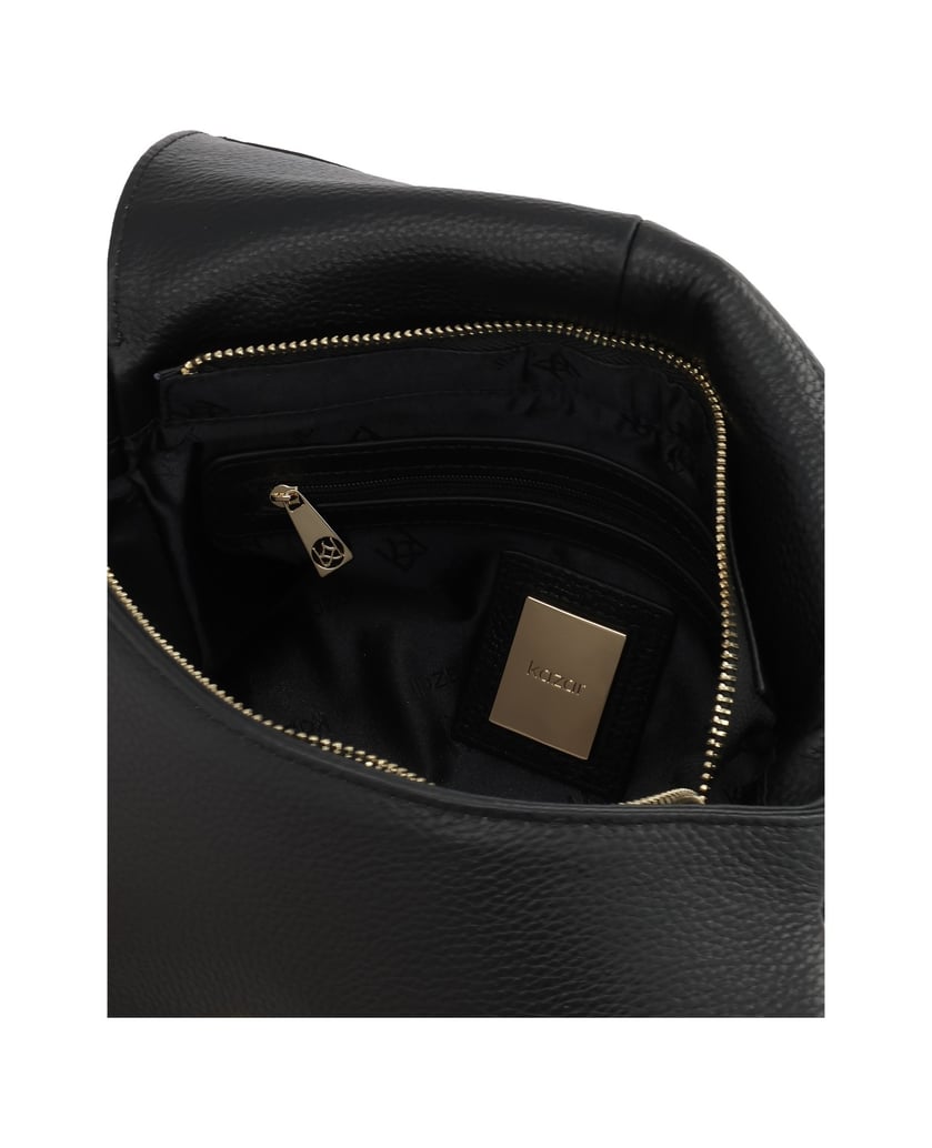 Kazar-Lederrucksack-mit-Klappe-schwarz