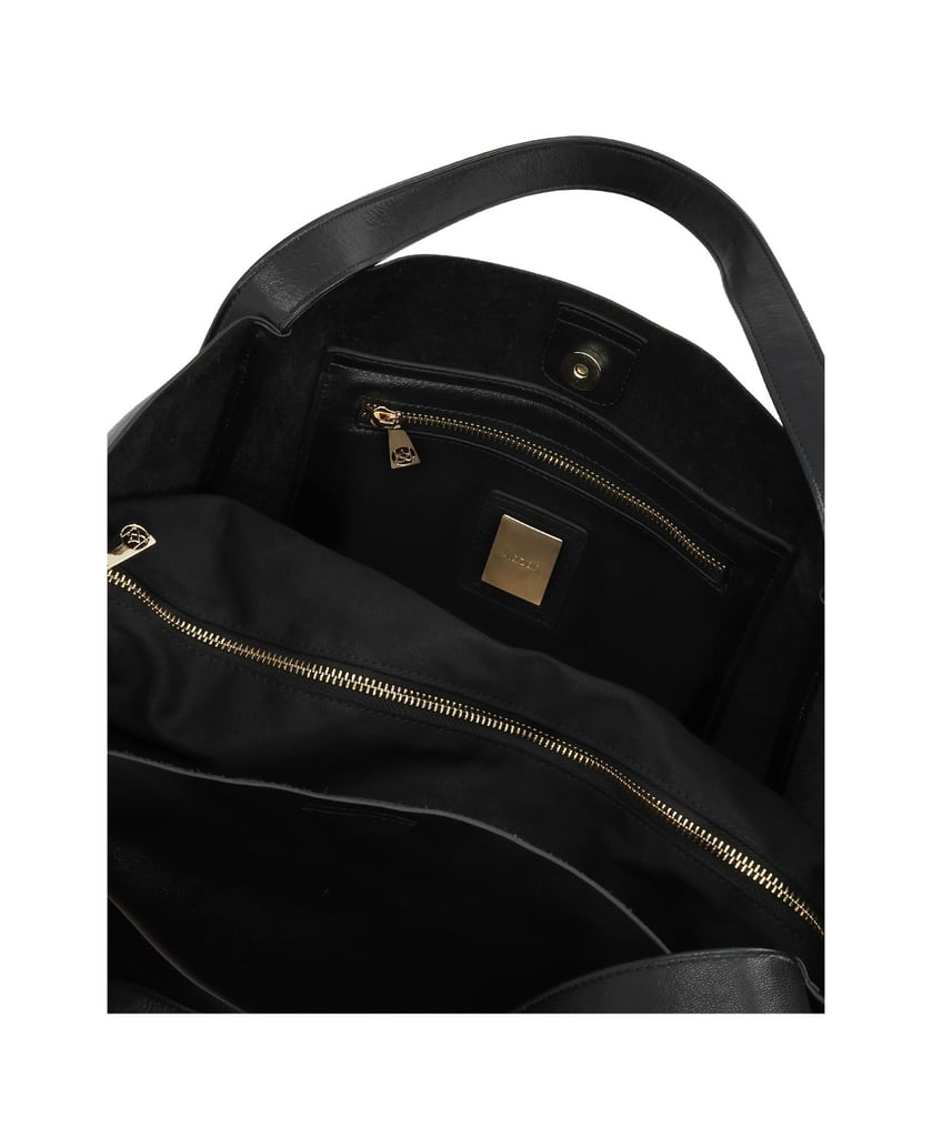 Kazar-Schwarze,-locker-sitzende-Handtasche-mit-Doppelgriff-schwarz
