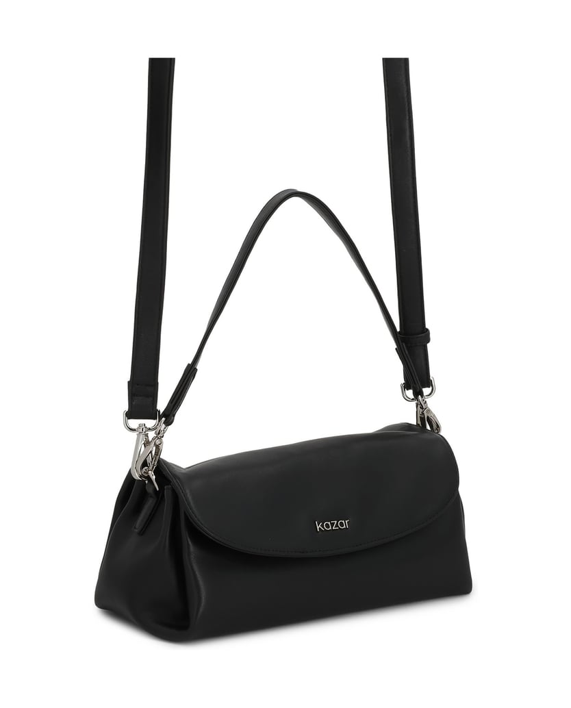 Kazar-Schwarze-Lederhandtasche-mit-abnehmbaren-Riemen-schwarz