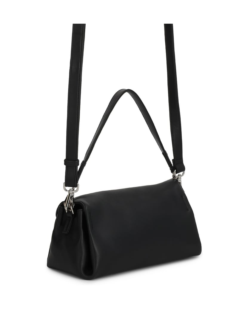 Kazar-Schwarze-Lederhandtasche-mit-abnehmbaren-Riemen-schwarz