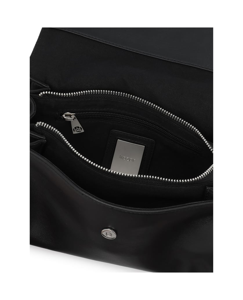 Kazar-Schwarze-Lederhandtasche-mit-abnehmbaren-Riemen-schwarz