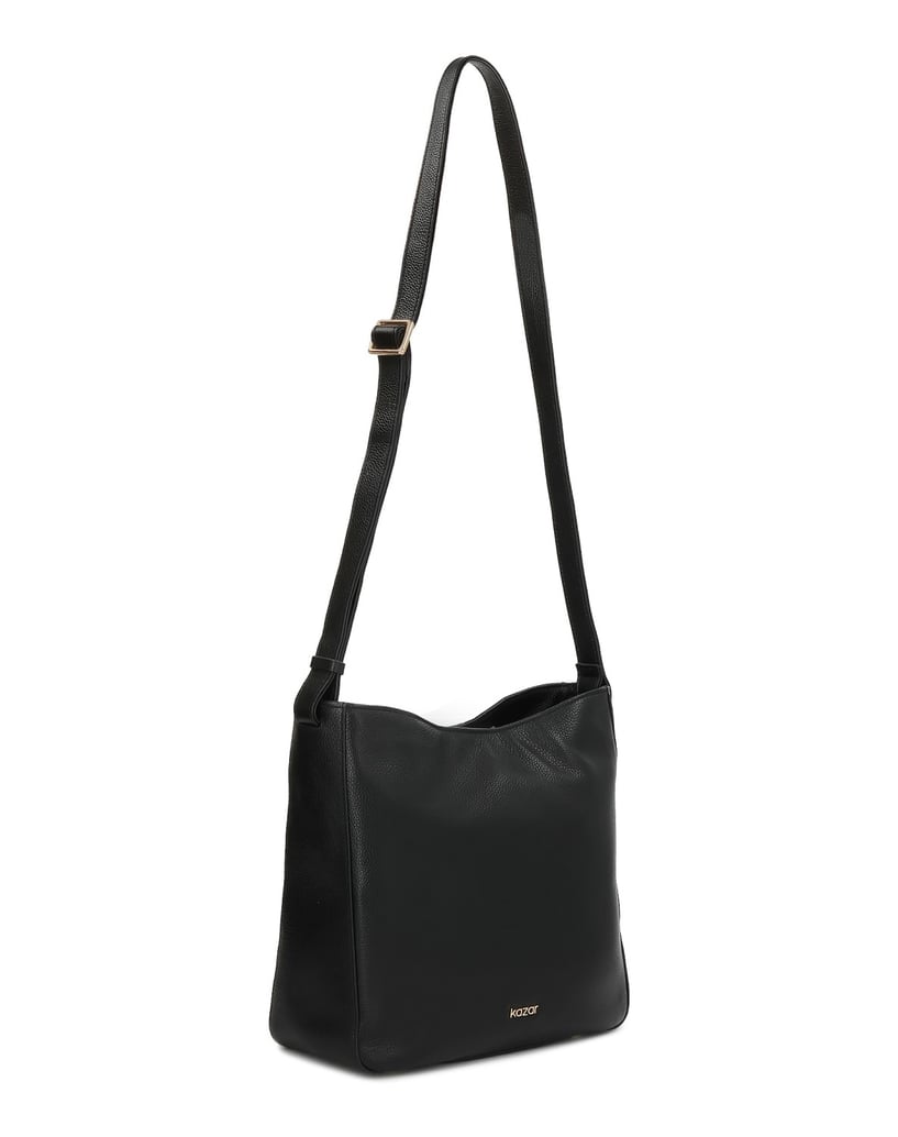 Kazar-Schwarze-Lederhandtasche-mit-verstellbarem-Riemen-schwarz