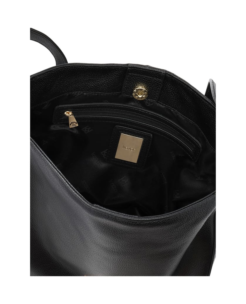 Kazar-Schwarze-Lederhandtasche-mit-verstellbarem-Riemen-schwarz