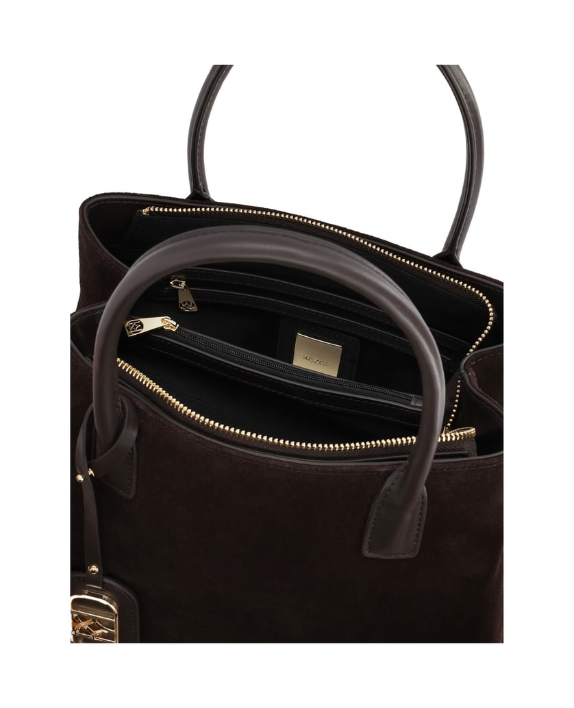 Kazar-Dunkelbraune-Wildlederhandtasche-dunkelbraun