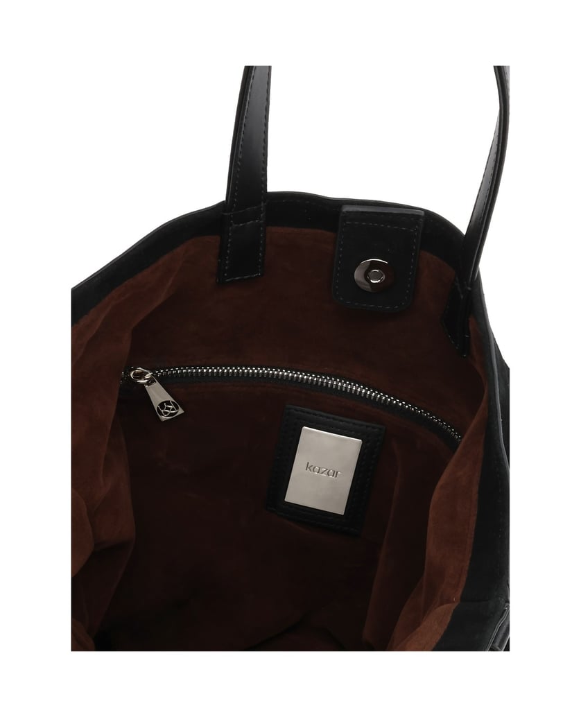 Kazar-Geräumige-schwarze-Wildlederhandtasche-schwarz