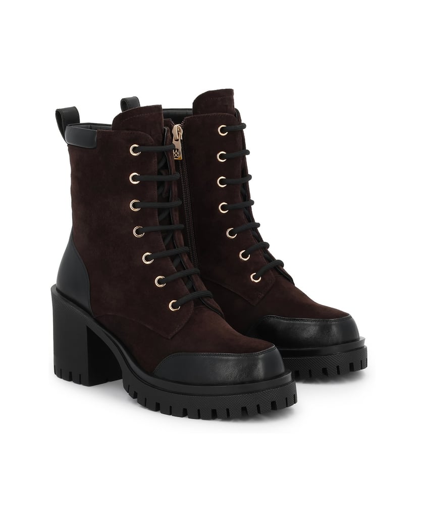 Kazar-Braune-Stiefel-mit-schwarzen-Einsätzen-braun