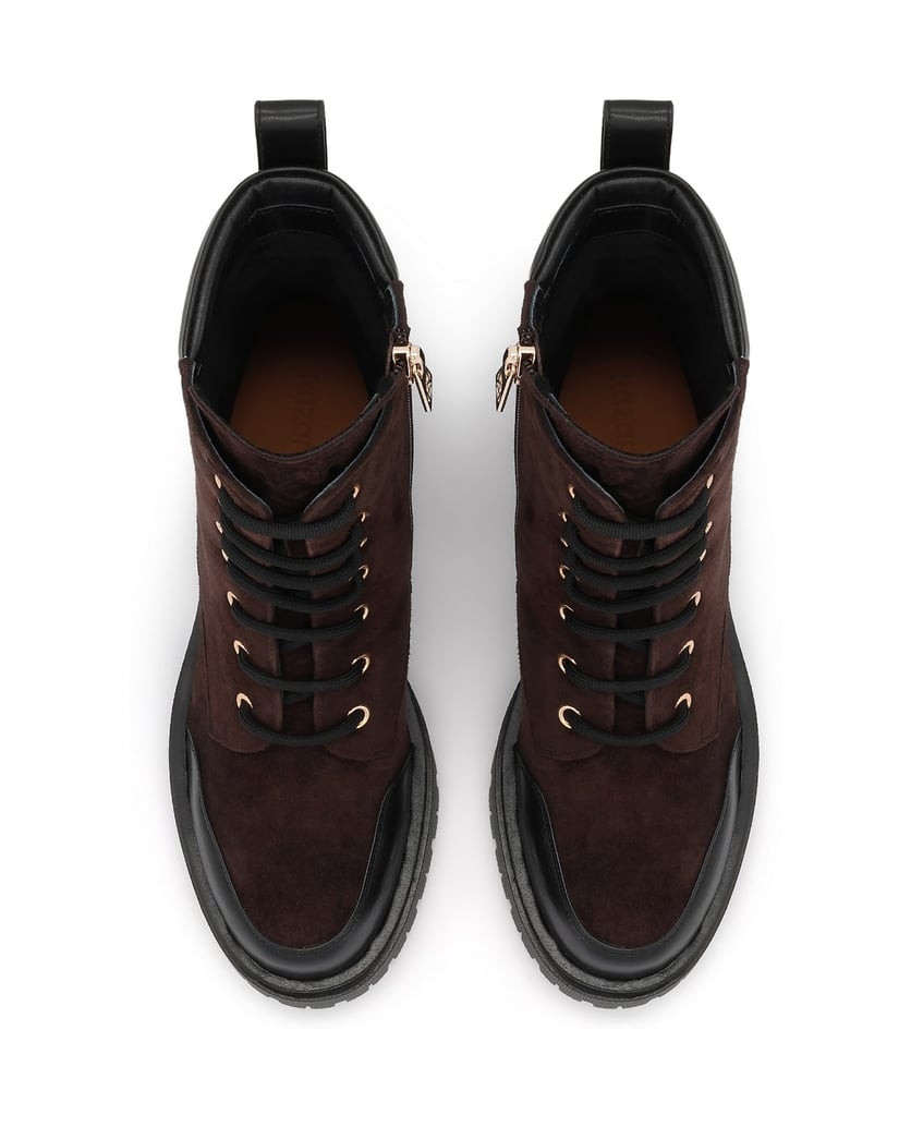 Kazar-Braune-Stiefel-mit-schwarzen-Einsätzen-braun
