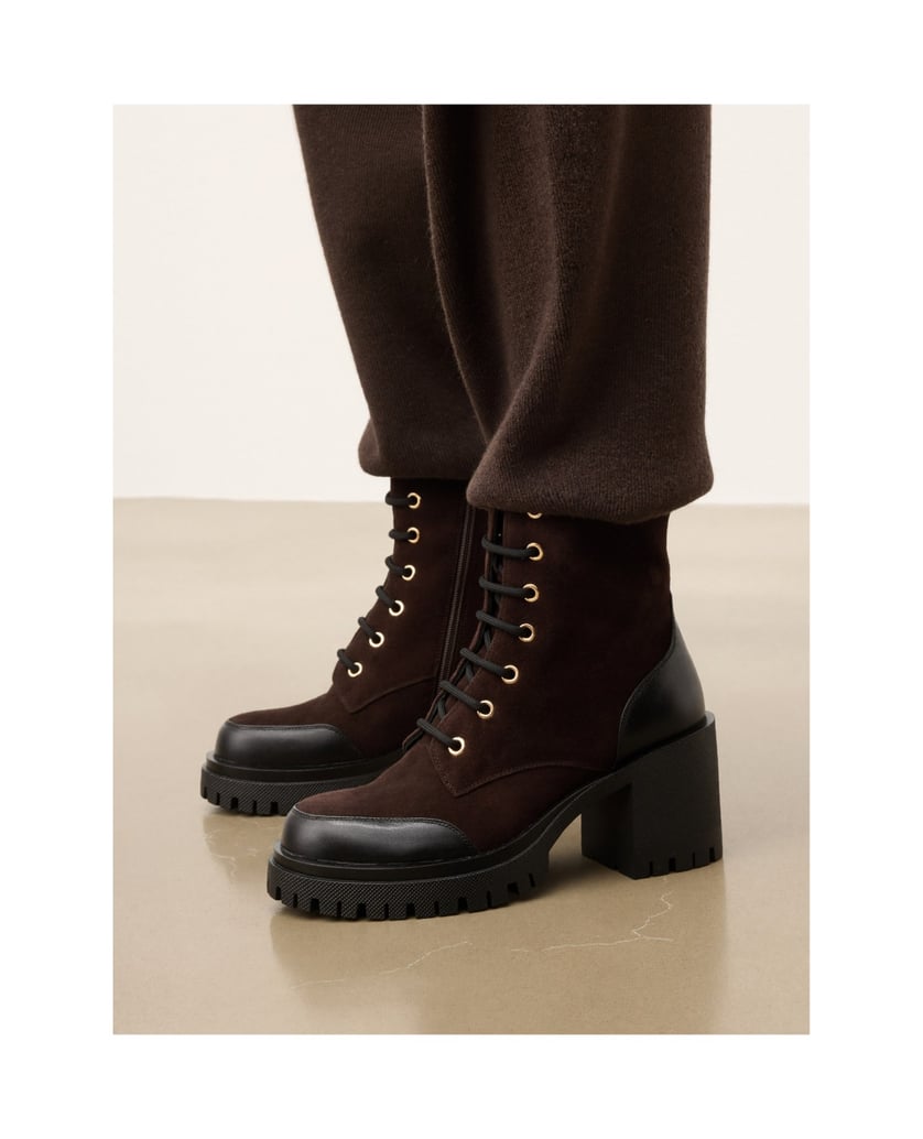 Kazar-Braune-Stiefel-mit-schwarzen-Einsätzen-braun