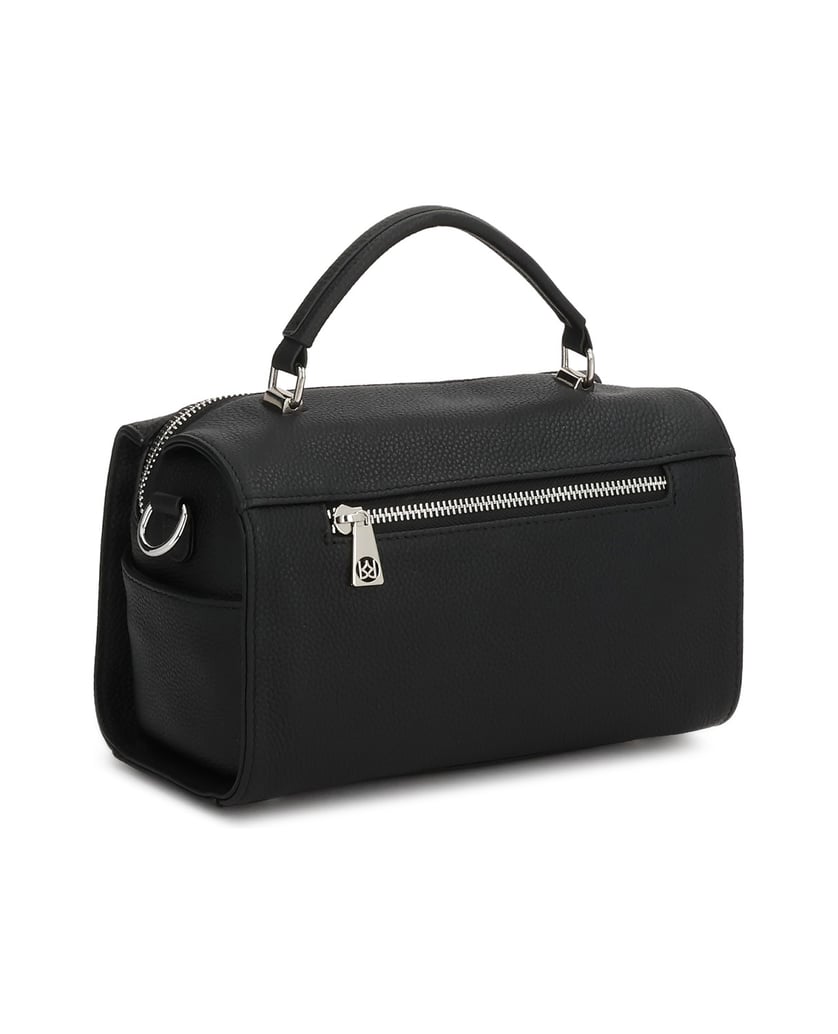 Kazar-Lederhandtasche-mit-geometrischer-Form-schwarz