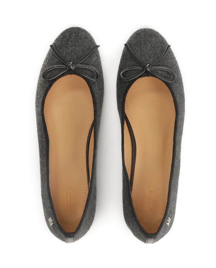 Kazar-Strukturierte-Ballerinas-aus-grauem-Stoff-grau