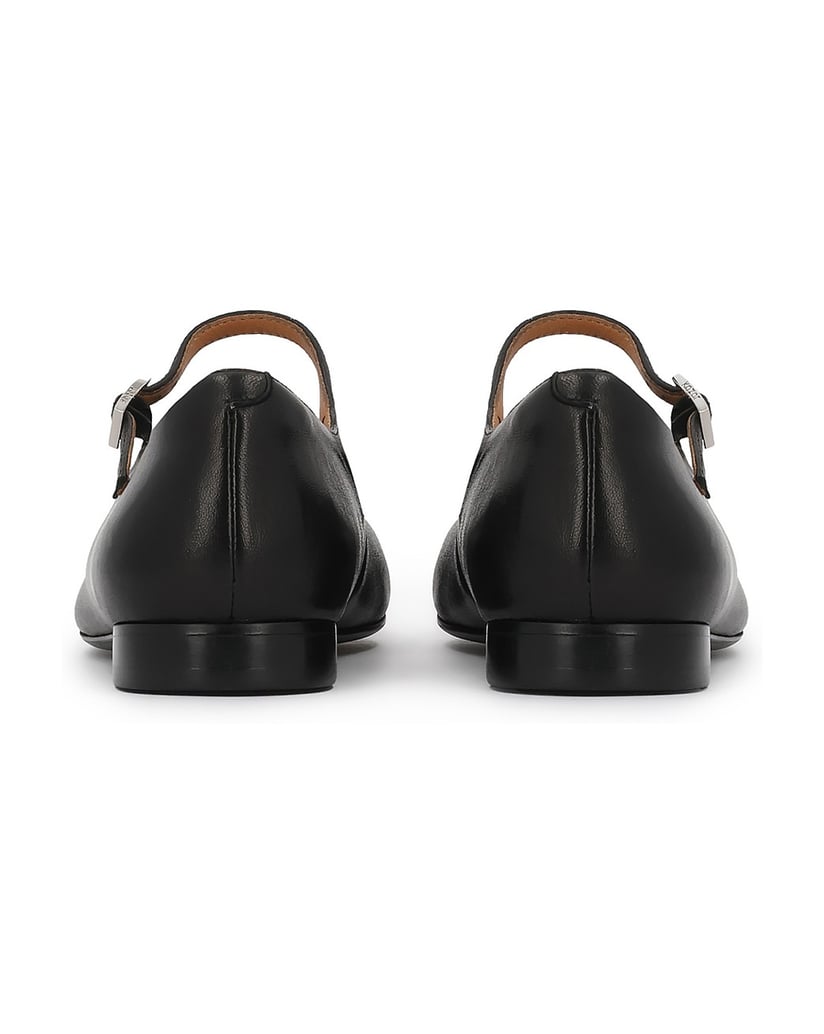 Kazar-Schwarze-flache-Pumps-mit-Riemen-schwarz