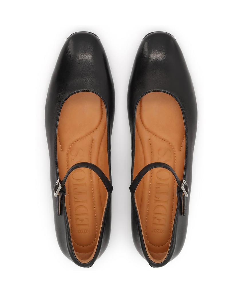 Kazar-Schwarze-flache-Pumps-mit-Riemen-schwarz