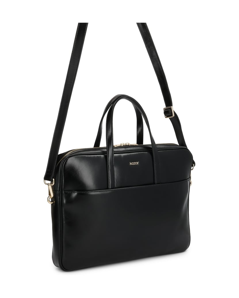 Kazar-Elegante-Laptoptasche-aus-Leder-schwarz