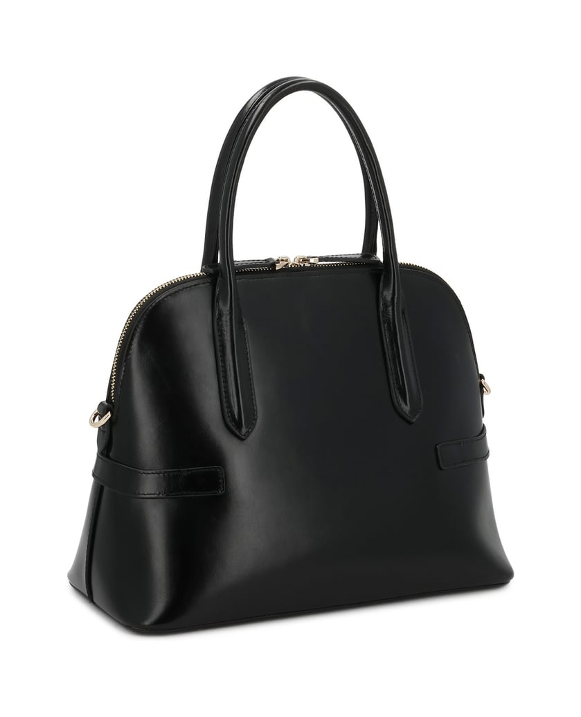 Kazar-Steife-Lederhandtasche-mit-Griffen-schwarz