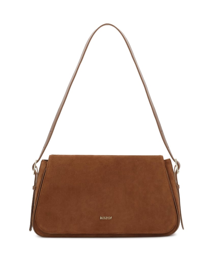 Kazar-Hellbraune-Wildlederhandtasche-mit-KAZAR-Logo.-camel