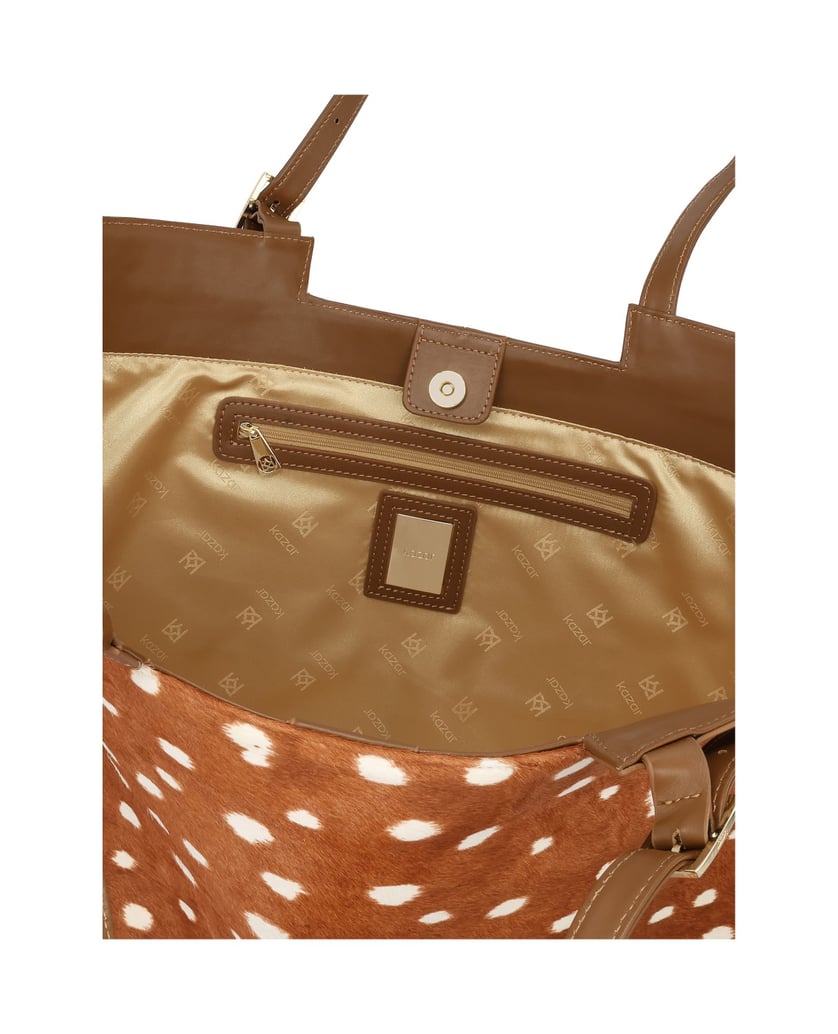 Kazar-Große-Handtasche-mit-Naturhaar-Finish-braun