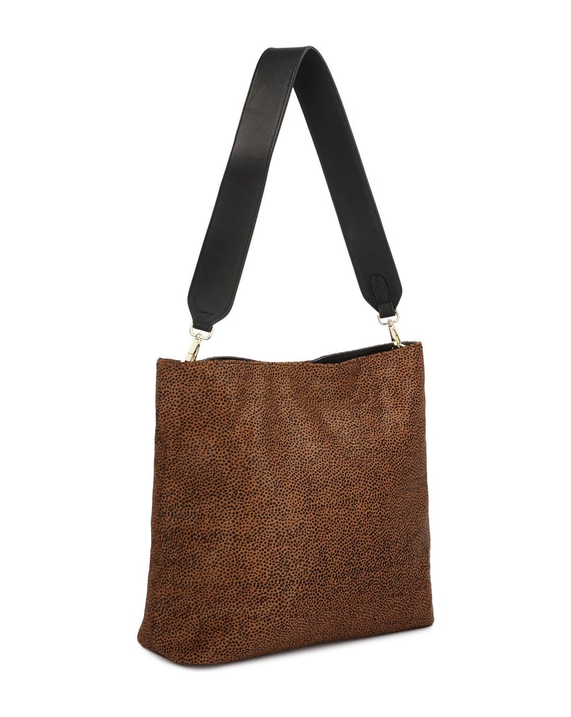 Kazar-Lederhandtasche-mit-Naturborsten-in-Braun--und-Schwarztönen-braun