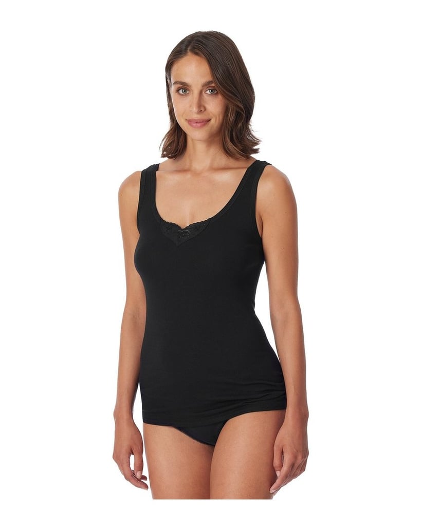 SCHIESSER-Damen-Unterhemd-4er-Pack-Cotton-Essentials-4P-schwarz