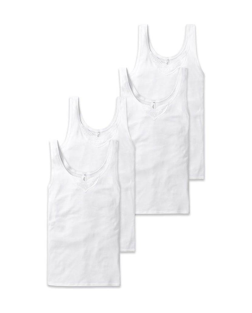 SCHIESSER-Damen-Unterhemd-4er-Pack-Cotton-Essentials-4P-schwarz