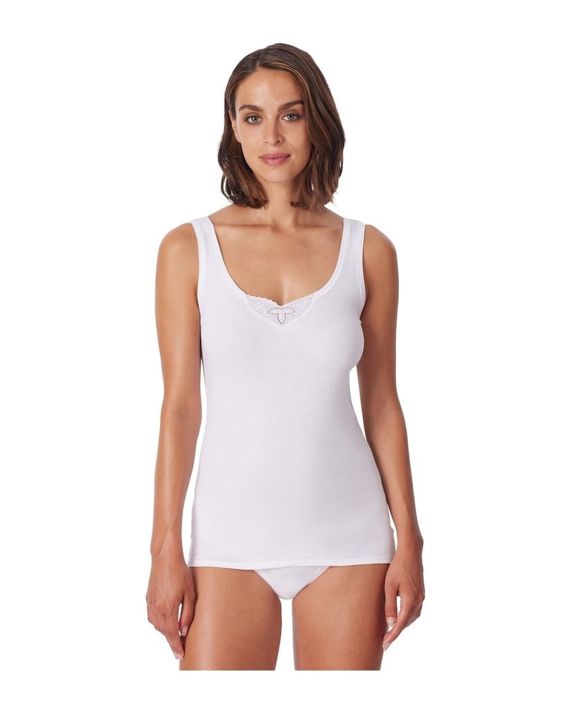 SCHIESSER-Damen-Unterhemd-4er-Pack-Cotton-Essentials-4P-schwarz