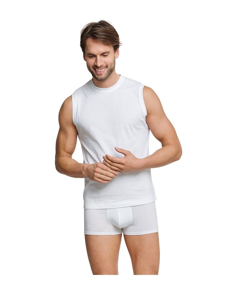 SCHIESSER-Herren-Unterhemd-4er-Pack-Essentials-4P-weiss