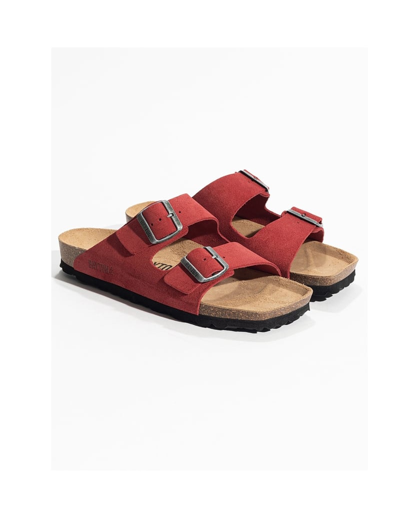 Bayton-Pantoletten-damen-Atlas-Vegan-rot