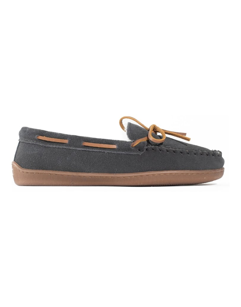 MINNETONKA-Pile-lined-Hardsole-Slippers-dunkelgrau