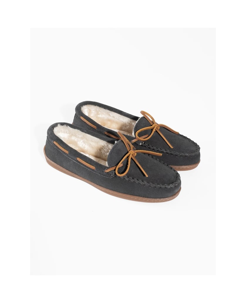 MINNETONKA-Pile-lined-Hardsole-Slippers-dunkelgrau