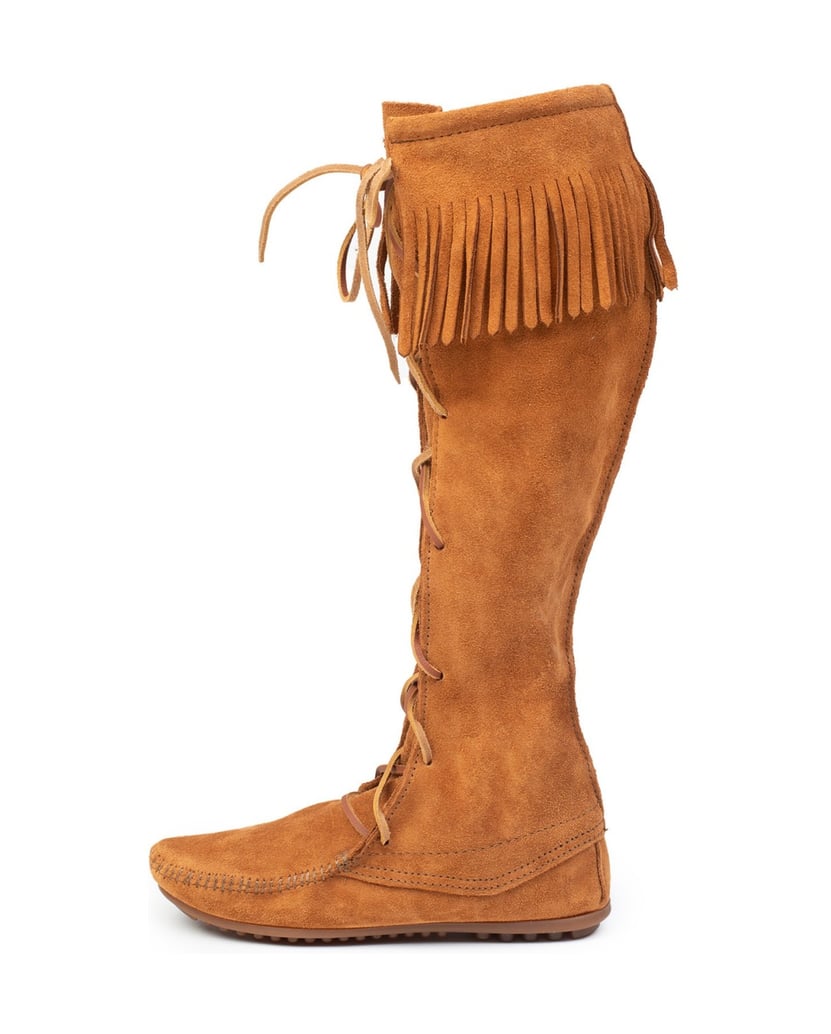 MINNETONKA-Kniehohe-Stiefel-aus-Spitze-schwarz