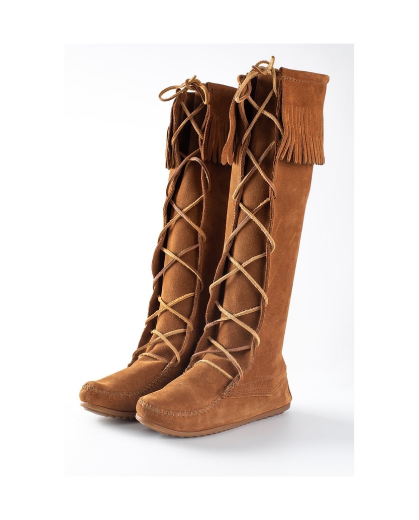 MINNETONKA-Kniehohe-Stiefel-aus-Spitze-schwarz