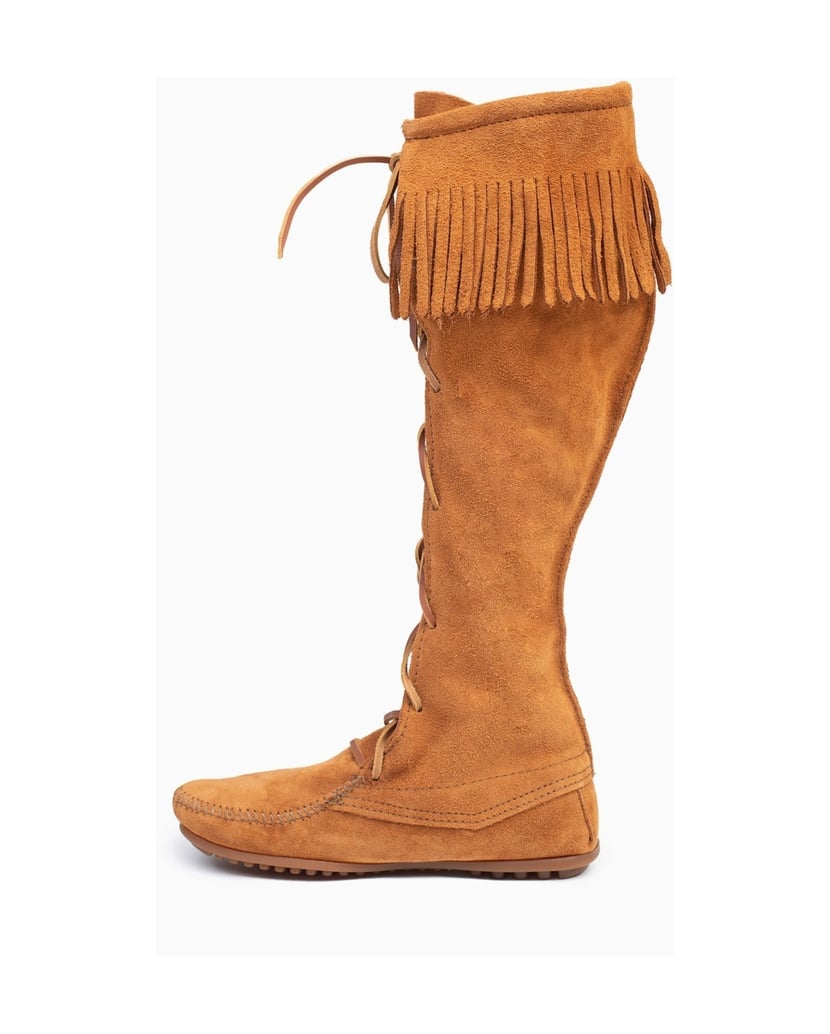 MINNETONKA-Kniehohe-Stiefel-aus-Spitze-schwarz
