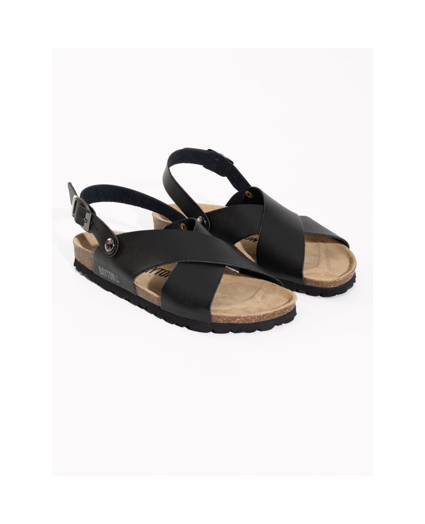 Bayton-Tweed-Sandalen-schwarz