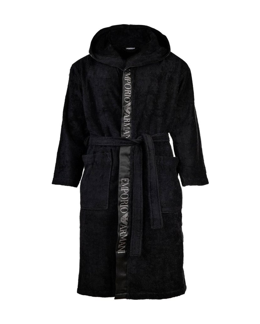 Emporio-Armani-Herren-Bademantel-Sponge-schwarz