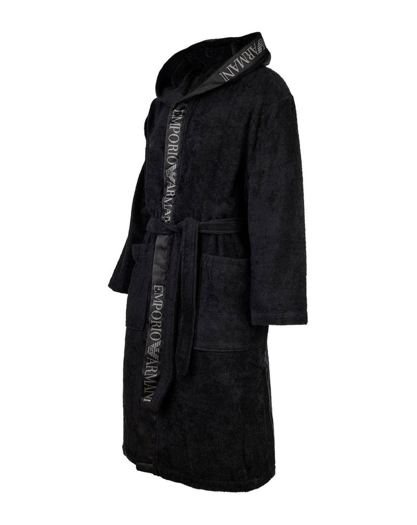 Emporio-Armani-Herren-Bademantel-Sponge-schwarz