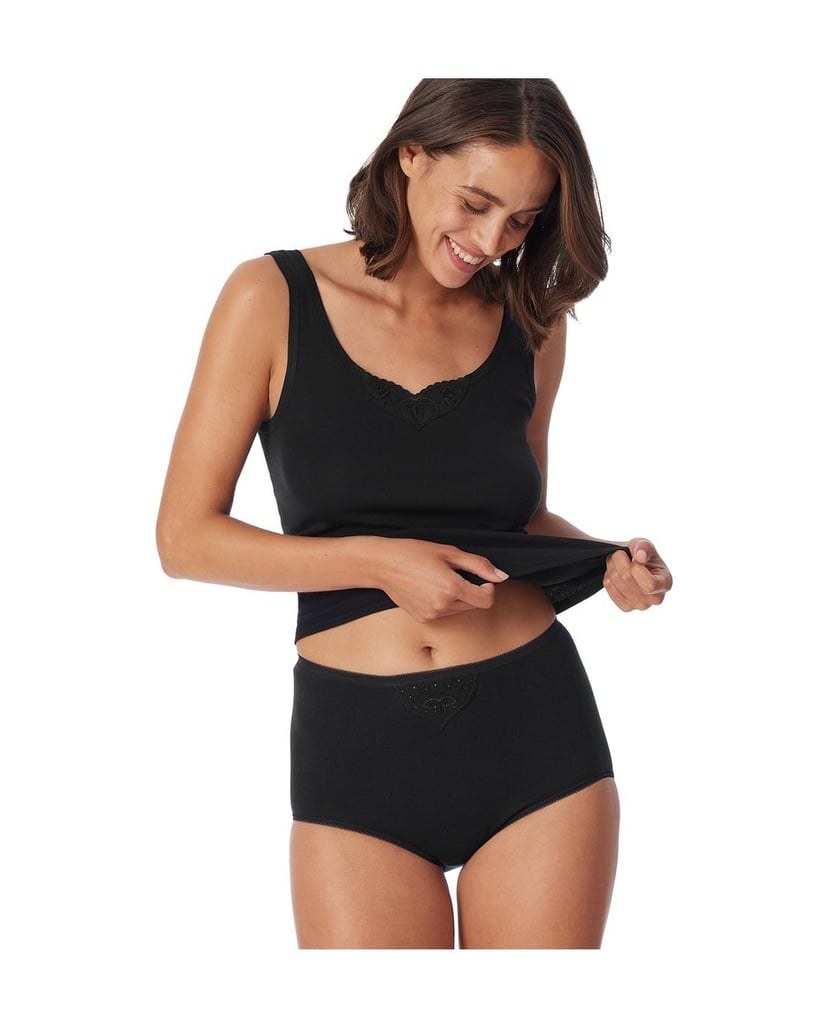 SCHIESSER-Damen-Slip-6er-Pack-Cotton-Essentials-6P-schwarz