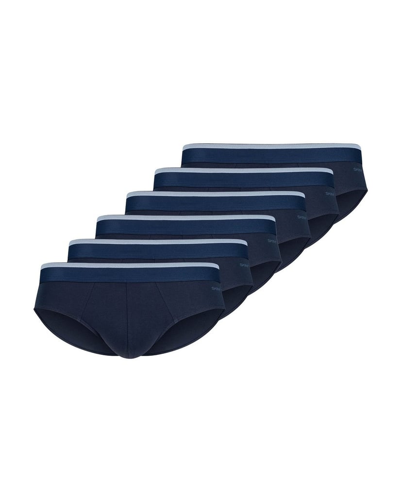 Skiny-Herren-Slip-6er-Pack-Brasil-Slips-Cotton-Multipack-6P-blau
