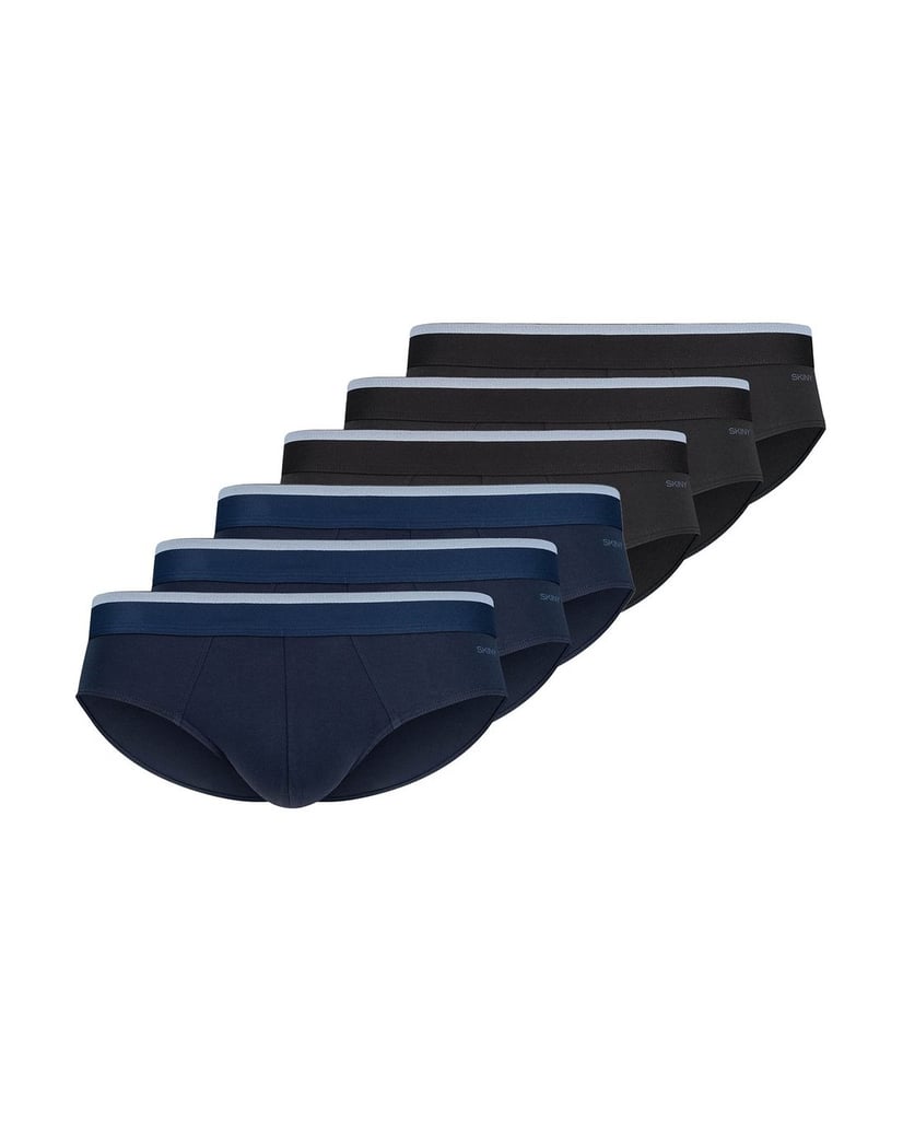 Skiny-Herren-Slip-6er-Pack-Brasil-Slips-Cotton-Multipack-6P-blau