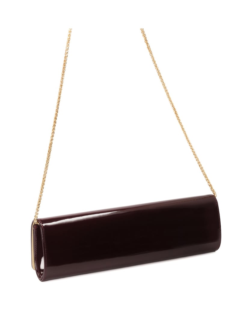 Kazar-Längliche-Abendhandtasche-aus-Lack-rot
