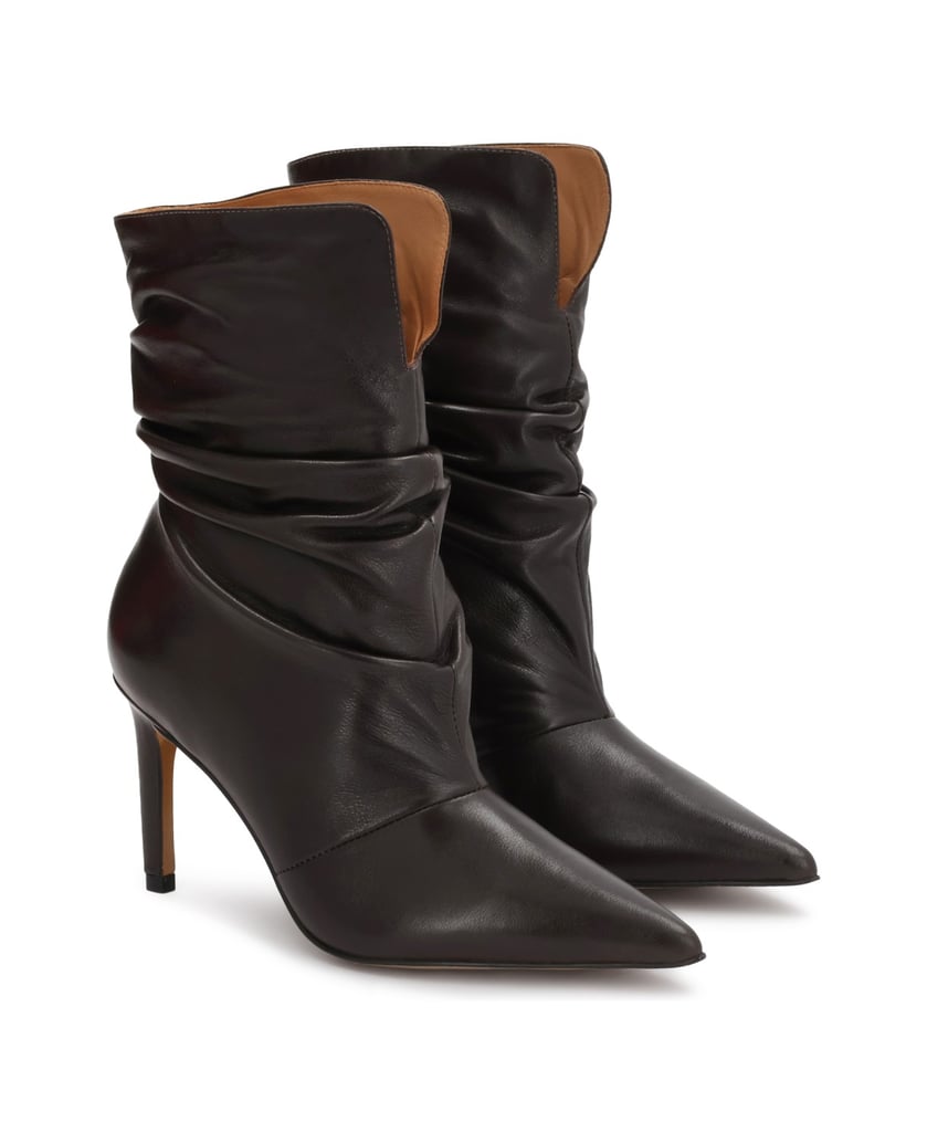Kazar-Lederstiefel-mit-geknittertem-Schaft-braun
