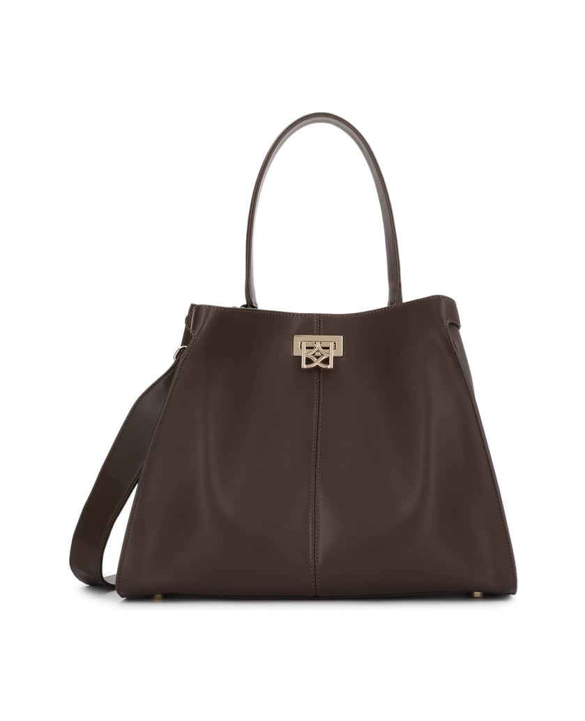 Kazar-Braune-Lederhandtasche-mit-eleganter-Schließe-braun