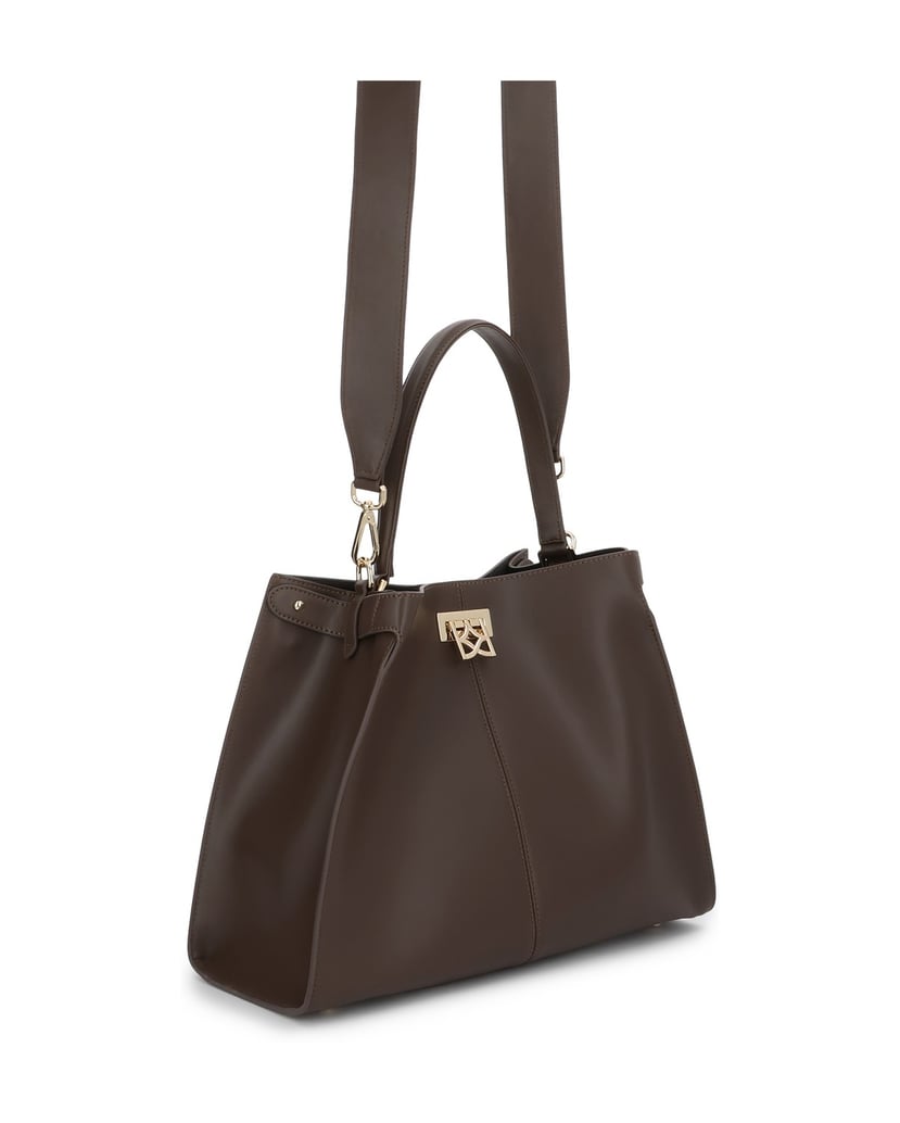 Kazar-Braune-Lederhandtasche-mit-eleganter-Schließe-braun