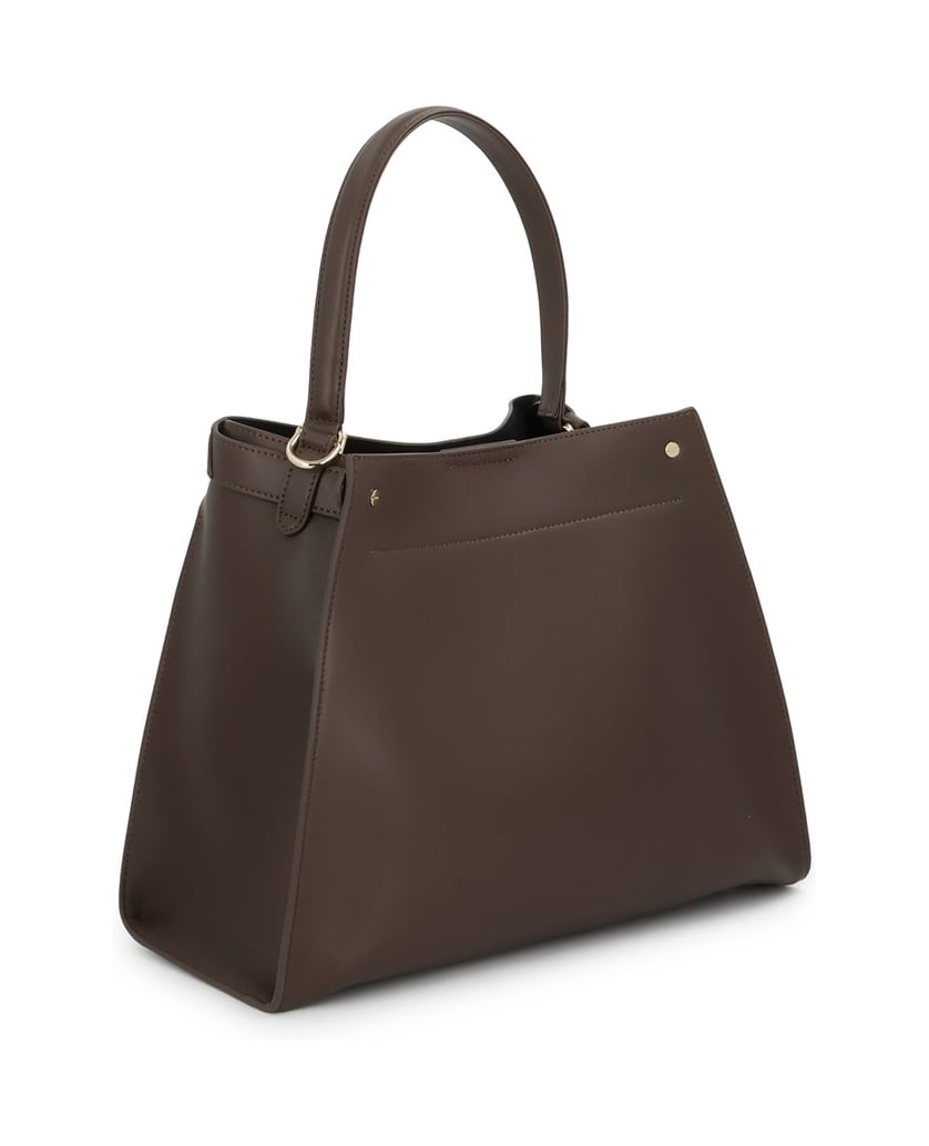 Kazar-Braune-Lederhandtasche-mit-eleganter-Schließe-braun