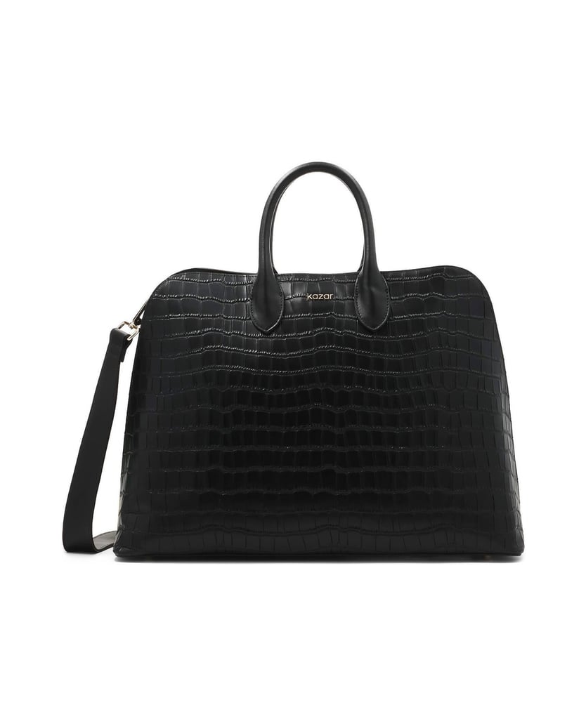 Kazar-Schwarze-elegante-Handtasche-mit-geprägtem-Muster-schwarz
