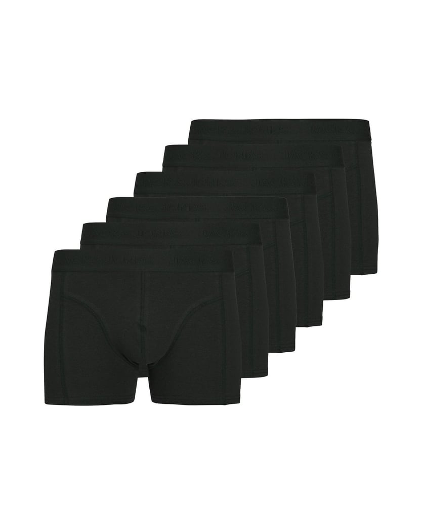 Jack-&-Jones-Herren-Boxershort-6er-Pack-JACORDINARY-TRUNKS-6-PACK-schwarz
