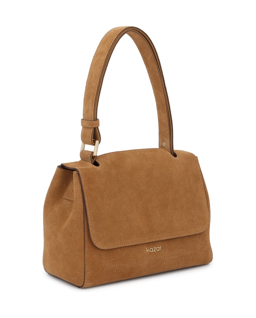 Kazar-Hellbraune-Handtasche-mit-verstellbarem-Griff-camel
