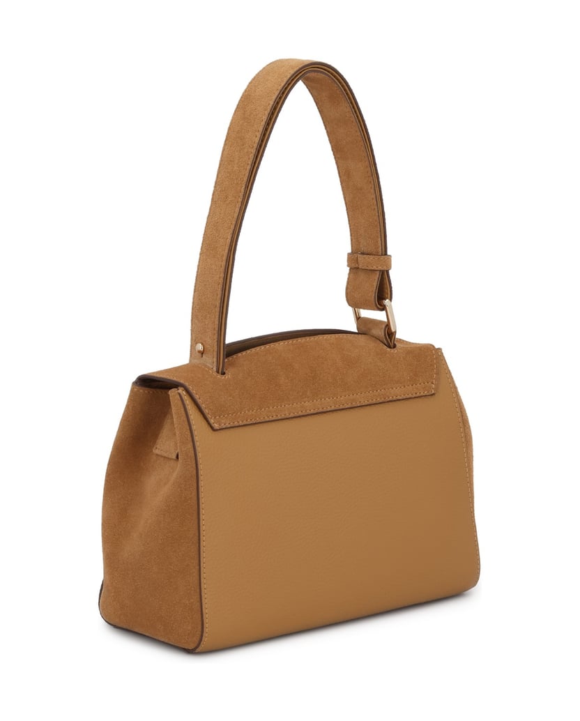Kazar-Hellbraune-Handtasche-mit-verstellbarem-Griff-camel