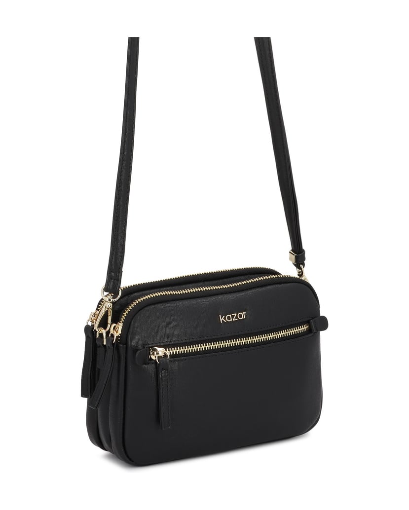 Kazar-Kleine-Handtasche-mit-Reißverschlussfach-schwarz